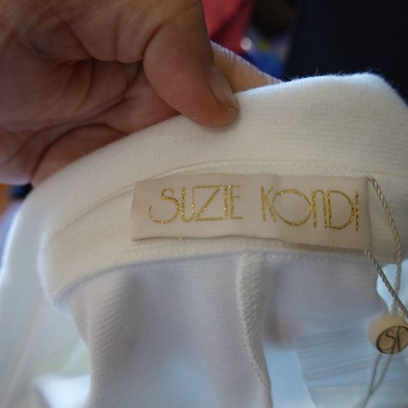 Suzie Kondi The Short Sleeve Stretch Jumpsuit Ivory Size Small NWT - Picture 14 of 16